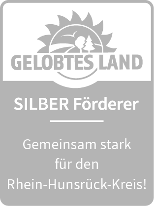 Fördersiegel Silber Förderer Gelobtes Land - Gemeinsam stark für den Rhein-Hunsrück-Kreis